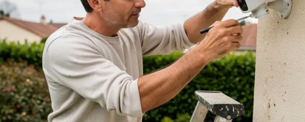 Installation caméra surveillance extérieure sur pavillon français