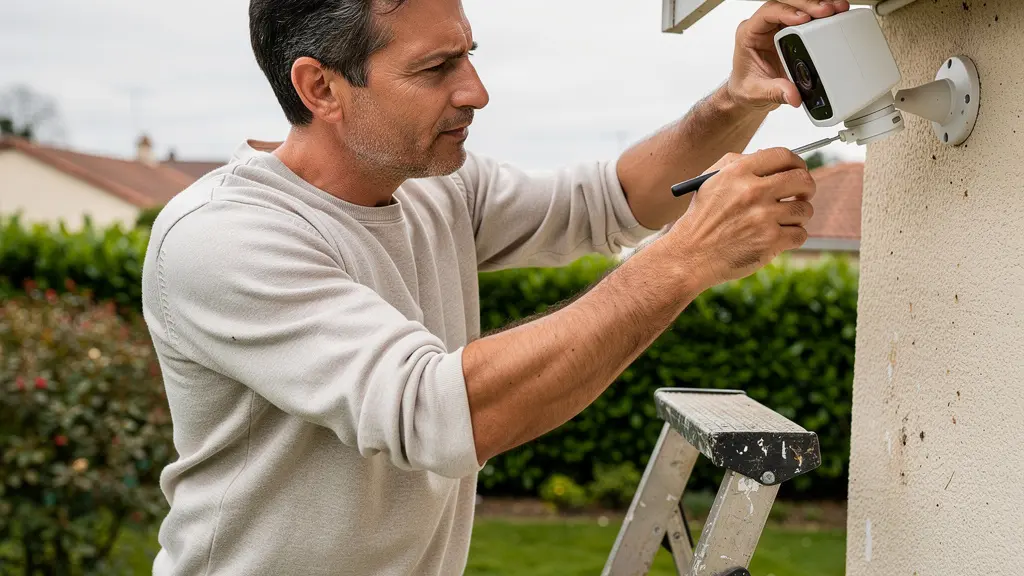 Installation caméra surveillance extérieure sur pavillon français