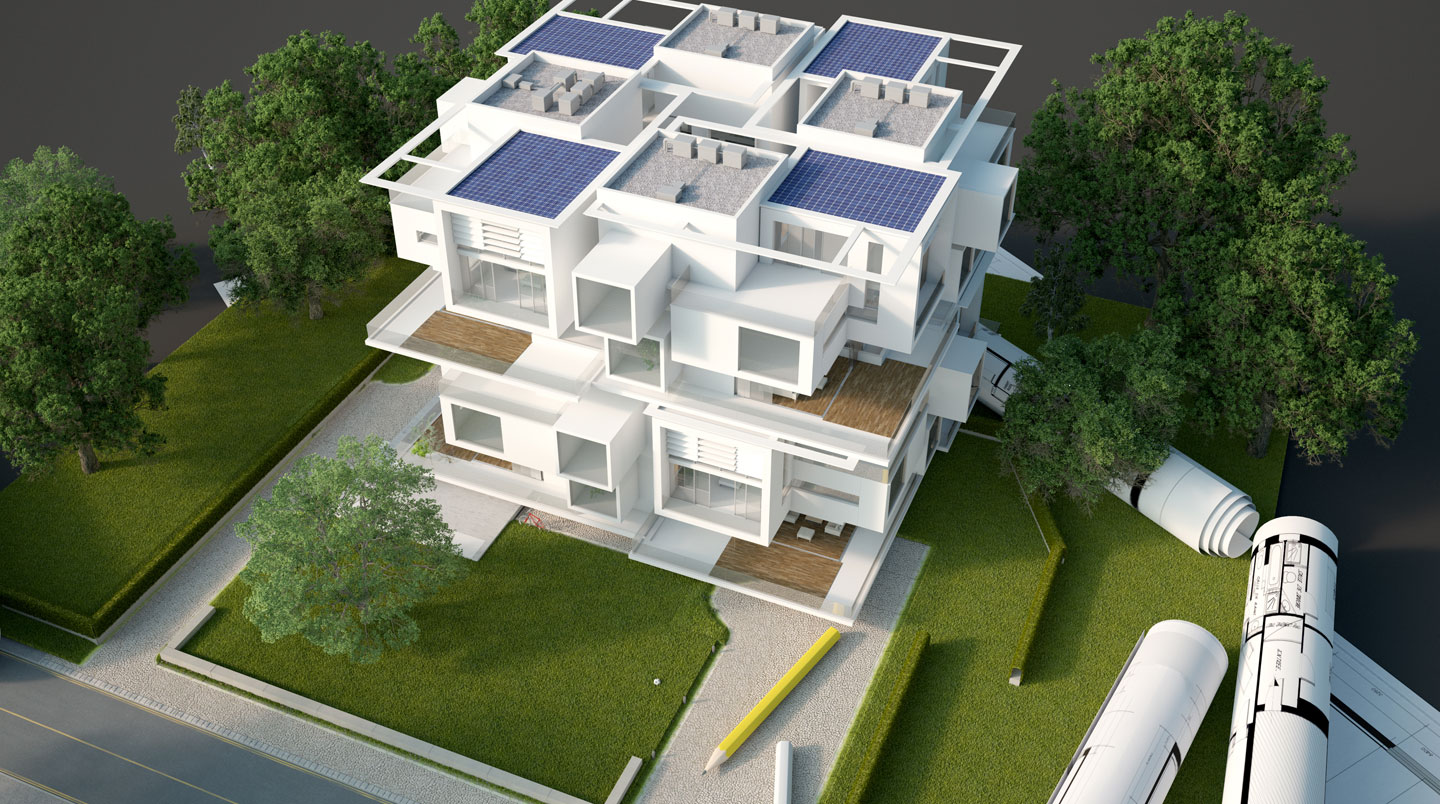 Paysagiste professionnel présentant plans d'aménagement 3D sur tablette numérique à couple de clients dans leur jardin résidentiel lors d'une consultation terrain